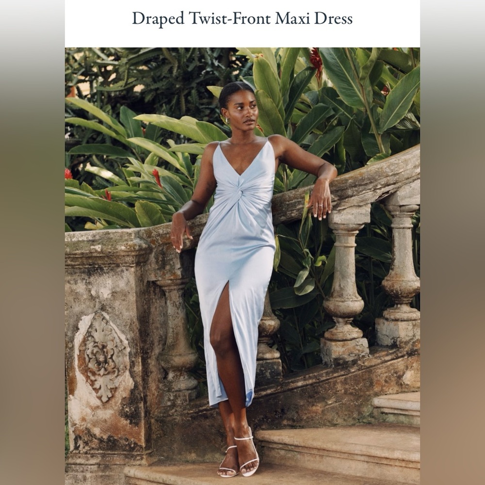 Abercrombie & Fitch Draped Twist-Front Maxi Dress